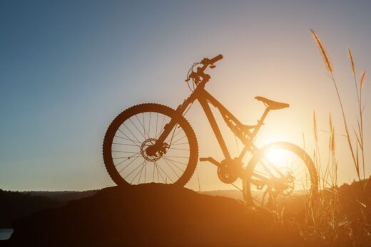 A bicycle at sunset